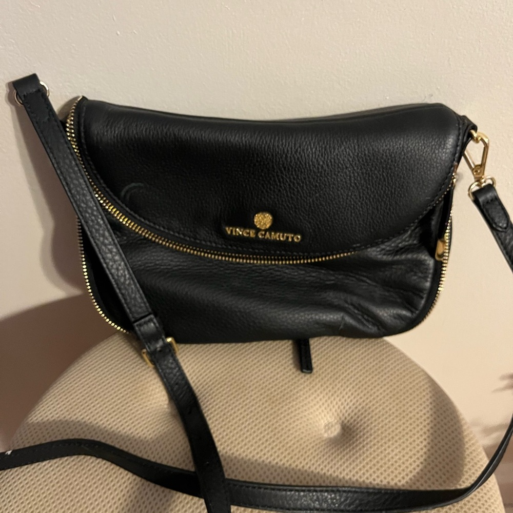 Vince Camuto Black Leather Crossbody Bag